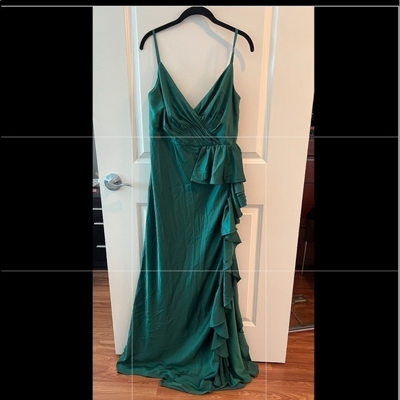 leena for Mac Duggal Satin Ruffled Gown - Picture 5 of 16